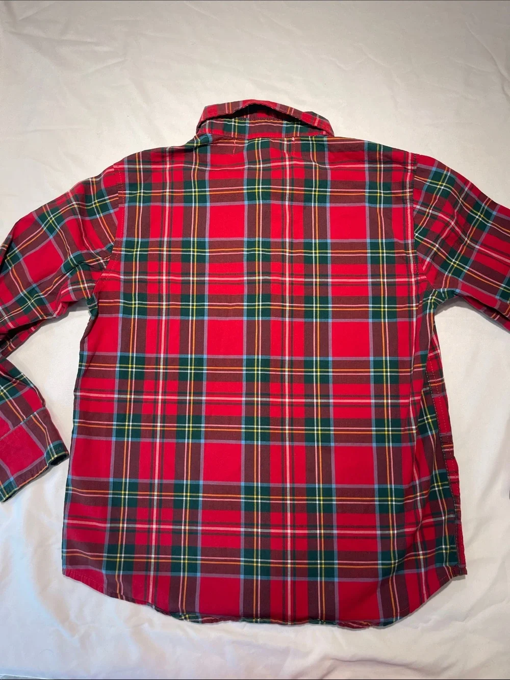 Old Navy Royal Stewart Plaid Button-Down Shirt with Green Accents